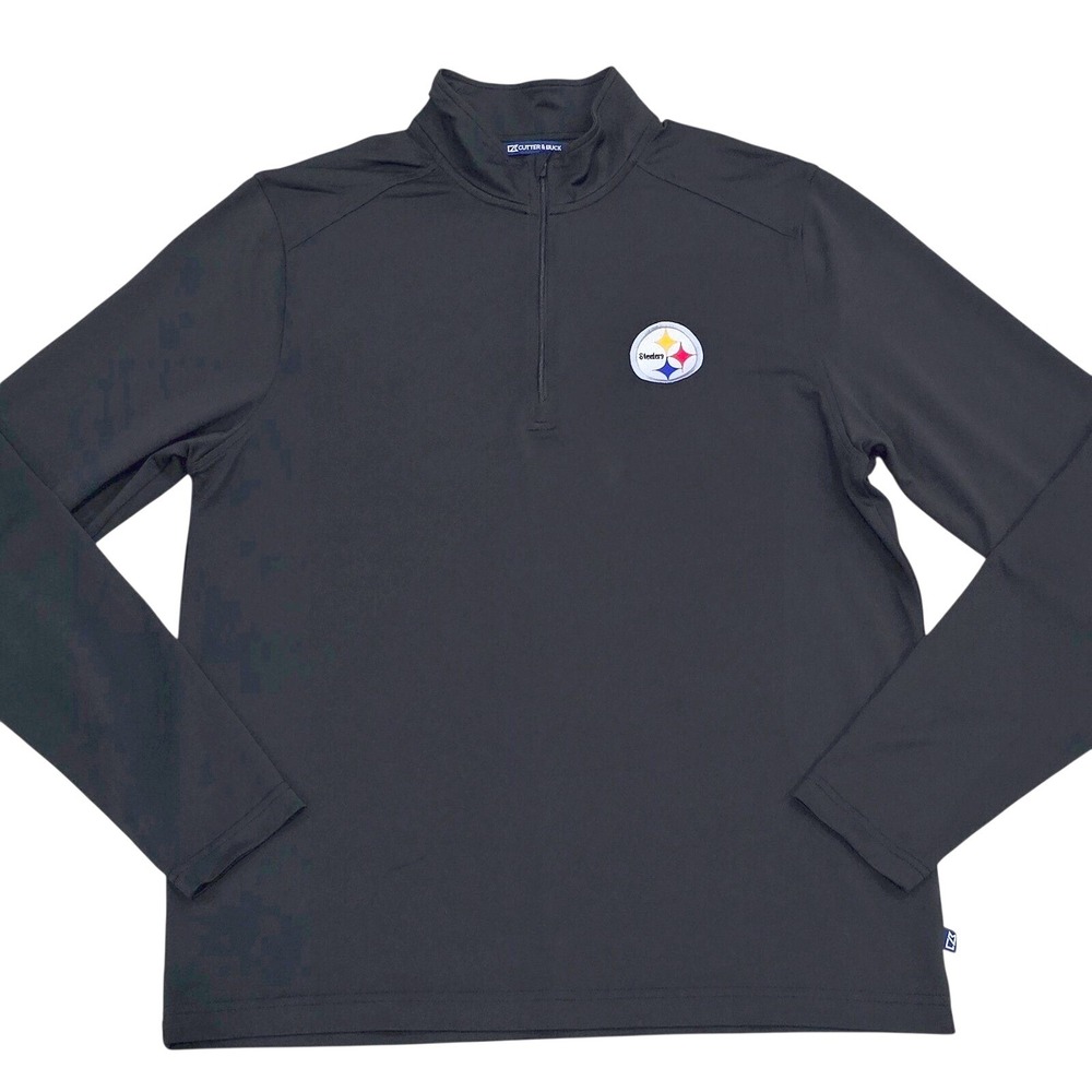 Cutter & Buck Pittsburgh Steelers Black 1/4 Zip Pullover Men's M Lightweight